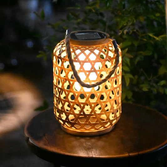 Solcellelampe bambus